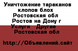 Уничтожение тараканов клопов блох - Ростовская обл., Ростов-на-Дону г. Услуги » Другие   . Ростовская обл.